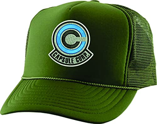 Image of ALLNTRENDS Adjustable Trucker Hat Capsule Corp Embroidered Mesh Baseball Cap Adult Graphic Anime Hats