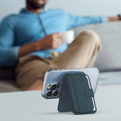 Sinjimoru Pull & Eject Magnetic Wallet for iPhone Phone Wallet with Adjustable Stand, Compatible with MagSafe Wallet - Image 2