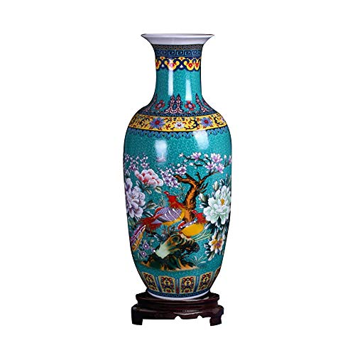 ufengke Jingdezhen Large Ceramic Floor Vase, Handmade Home Decorative Flower Vase, Height 18.11"(46cm)