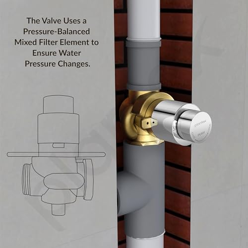 Image of Plantex Pure Brass 40mm Thread Diameter Metropole Flush Valve for Toilet /Toilet Flush /Flush Valve for Urinal Commercial and Residential Use -(ALD-1302-Chrome)