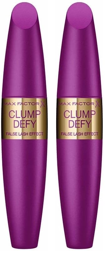 Max Factor False Lash Effect Clump Defy Mascara, 001 Black, Wimperntusche für dramatisches Volumen und Länge, Anti-Clump-Bürste für perfekte Wimperntrennung ohne zu verklumpen, 13 ml (Packung mit 2)