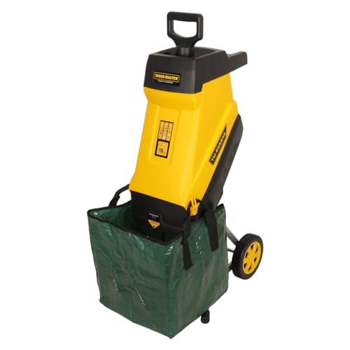 TOUGH MASTER Electric Garden Shredder 2400W, Portable with 10 Metre Power Cable, 45mm Chipping...