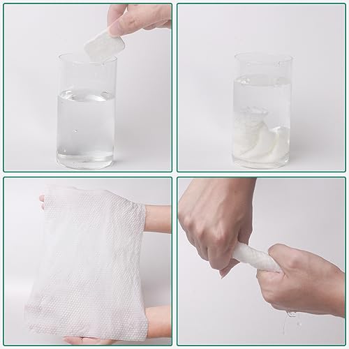 Image of Disposable Compressed Towel Tablets, Disposable Face Compressed Towels Large Size Coin Tissue Portable Washcloth Reusable for Travel Camping Hiking Outdoor Sports Beauty Salon SPA 56 PCS