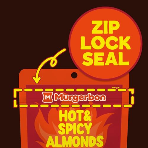 [Official MURGERBON] Hot & Spicy Chicken Almond, Buldak Sauce, High Protein, Resealable Zip Pouch, Snack for Kids, School, Office (1x7.05oz)