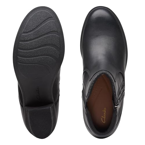 Clarks Unisex Neva Zip WP Sneaker, Black Leat, 0 US Women2