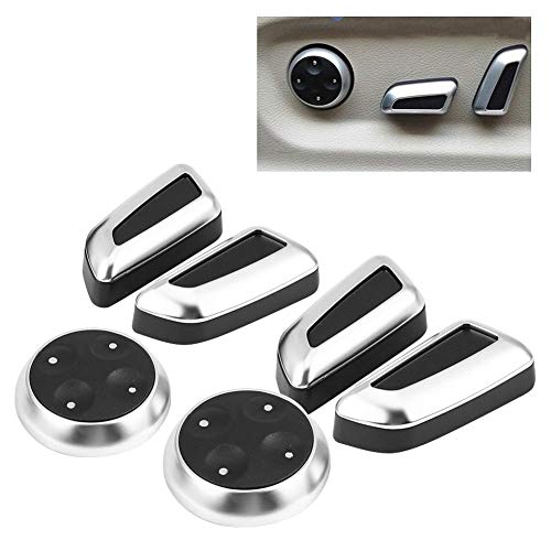 EVGATSAUTO Copertura dell'interruttore di Regolazione del Sedile Trim 6Pcs forAudi A3 A4 A5 A6 Q3 Q5 Manopola di Regolazione del seggiolino Auto Pulsante Interruttore di Copertura Trim