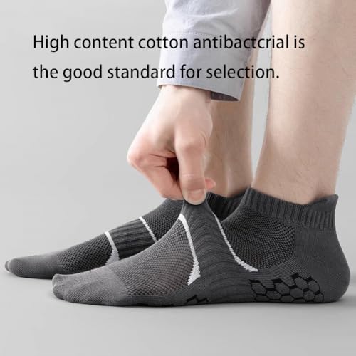 3 Pairs Ankle Socks for Men Low Cut Ankle Socks Thin Breathable Cotton Lightweight with Anti Slip Sock4