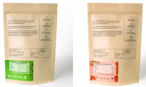 Image of Jaivik Uttarakhand - Aromatic Rose Petals and Tulsi Leaves Tea Combo, 100g Each, Unique Blend Crafted Loose Leaf for Chai Lovers across India, Pack of 2