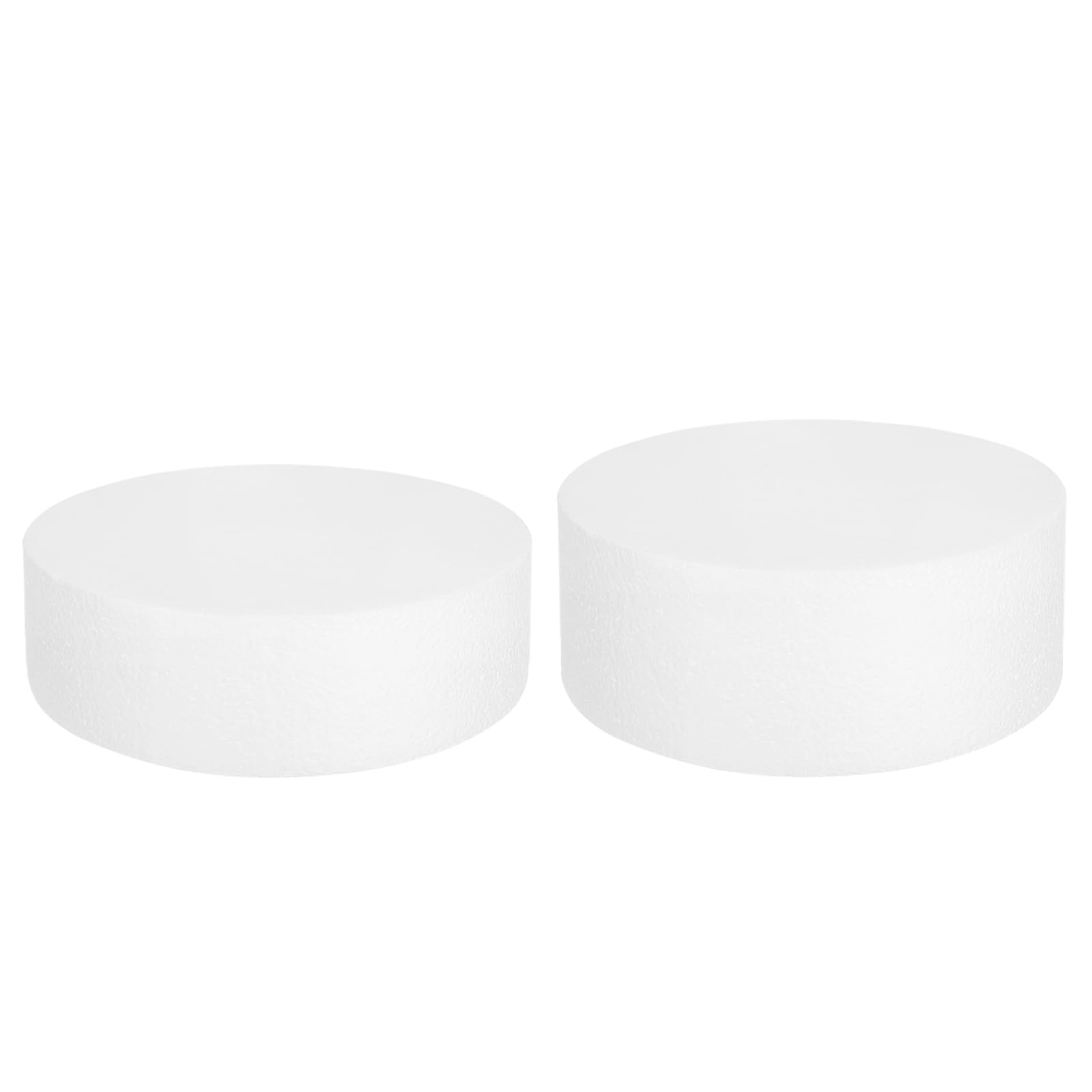 sourcing map Round Foam Cake Dummy, 8"x 2",8"x 3" White Fake Cake Circles Dummies Decorating Display for Wedding Birthday Party Cakes Decoration Crafts and Window Displays， 2Pcs
