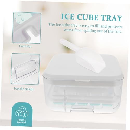 Molde de silicona para cubos de hielo con tapa, gran capacidad miniatura 5