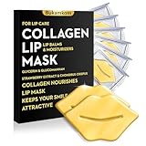 Bukamkom Golden Collagen Flake Lip Mask 20 Pieces,Multifunctional Lip Care for Luscious Lips,24K Gold Bulk Lip Masks Individually Wrapped,Hydration,Anti Wrinkle,Fade Lip Darkening,Soothing Nourishing