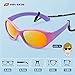 RIVBOS kids Sunglasses Girls with Strap Polarized UV Protection Flexible Shades for Baby and Children Age 2-10 RBK003-3 Round Pink Coating Lens