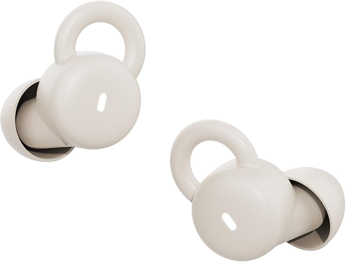 Sleep Earbuds w/Mic, Comfortable Sleeping Headphones Small Design for Side Sleepers Invisible Buds for Sleep Wireless Bluetooth Earphones for Noise Blocking Snoring (Ivory)