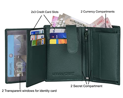 Men's Leather Wallet (130UBF1018 , Black ), Green, Contemporary4