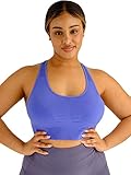 Under Control Plus Size Sports Bras for Women High Support Seamless Racerback Padded White/Black Sports Bra Yoga Workout Bras (as1, Cup_Band, 2X, 44, Neon Amparo Blue)