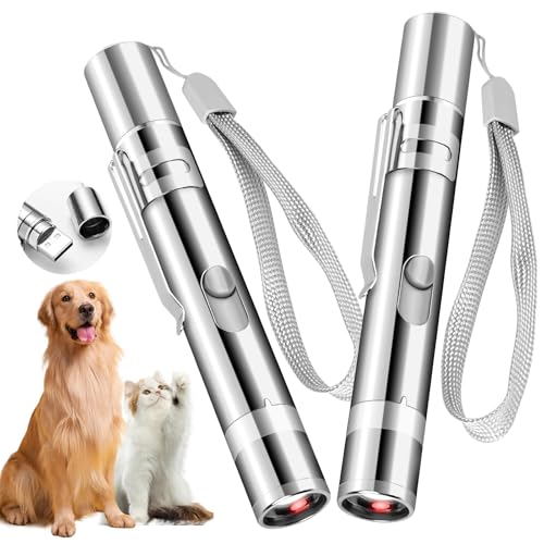 Waputne Cat Toy for Indoor Cats, 2 Pieces, USB Rechargeable Kitten Toys with 7 Adjustable Patterns, Interactive Chase Toys for Indoor Cats & Dogs, Training & Exercise Fun