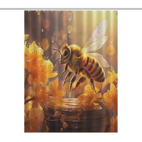 Rideau de douche abeille de qualité supérieure en polyester lavable durable
