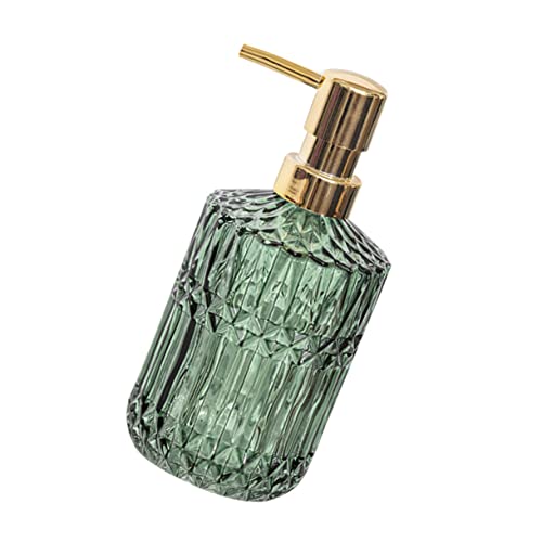 Cabilock Grüner Pumpspender aus Glas Flüssigseifenspender für Badezimmer und Küche Handliche Pumpflasche für Handseife Stilvoller Haushaltsspender mit Innovativem Design Cabilock Grüner Pumpspender aus Glas Flüssigseifenspender für Badezimmer und Küche Handliche Pumpflasche für Handseife Stilvoller Haushaltsspender mit Innovativem Design