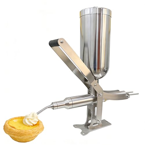 Beachtiful MáQuina para Rellenar Donas de 5 L, Rellenadora de Churros, Rellenadora de Crema de Acero Inoxidable 304 con 4 Tubos, Inyector Profesional para Crema Mermelada y Chocolate