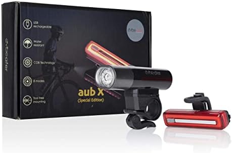 Cycleafer® LED Bike Lights - Rechargeable, Water Resistance, Headlight & Taillight for Ultimate Safety - Bike Light Set for Road, Mountain & City Bikes.