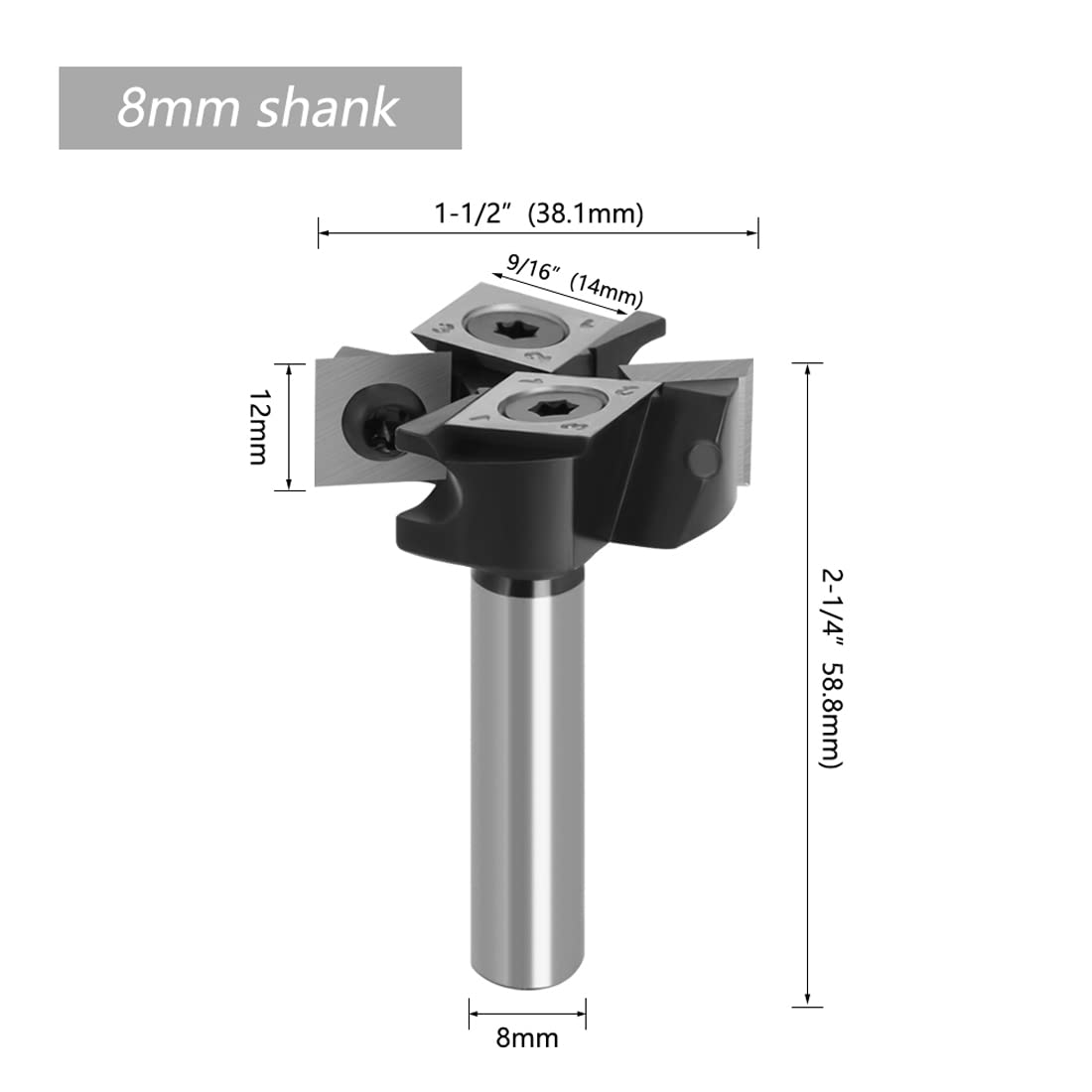 Punta per router con gambo da 8 mm con fresa in carburo cementato punta per la lavorazione del legno Punta per trapano a punta a punta elicoidale
