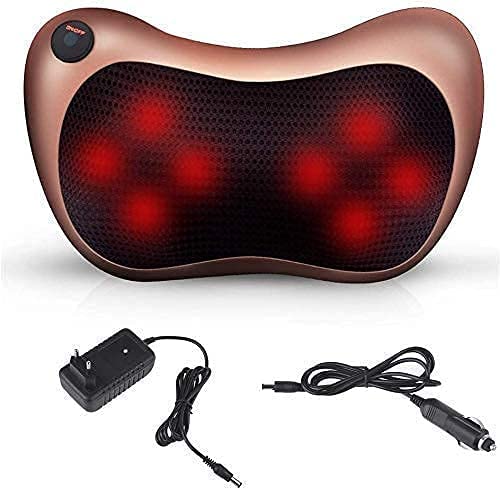 Image of Body Massager Pillow With 8 Kneading Ball, Full Body Pain Relief, Shoulder, Legs, Neck & Back Pain Relief with Shaitsu Infrared Heat Therapy, Deep Tissue Electric Massager for Car & Home- Office