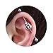 TRBR 16G Moon Industrial Piercing Jewelry Surgical Steel, Synthetic Green Opal and CZ Industrial Bar Piercing, Vertical Industrial Jewelry for Women Men