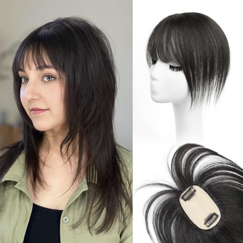 FEIPRO Human Hair Toppers for Women Real Human Hair Wispy