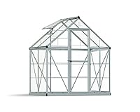 Palram Canopia Harmony 6x4 Silver Greenhouse - Clear Polycarbonate, Aluminum Frame, Base Included