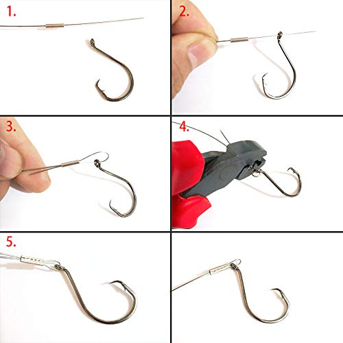Image of 5LB-200LB 7 Strands Fishing Line Wire Leader Nylon Coated Stainless Steel Leader Wire with Crimps Sleeves
