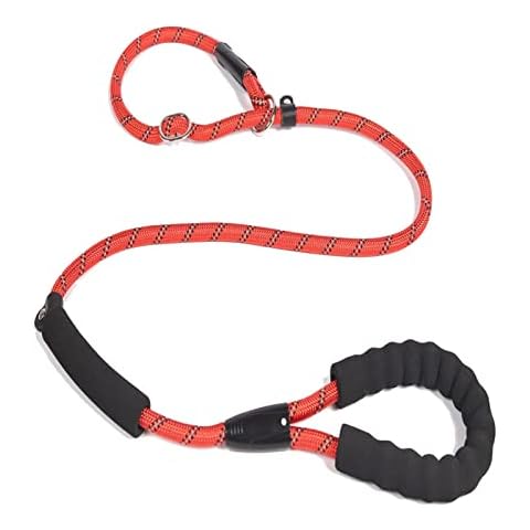 Slip Lead for Dogs - Anti-Choking Dog Slip Leads for Large Dogs and Medium Dogs - Reflective Rope Dog Training Lead (5FT, red) Cover