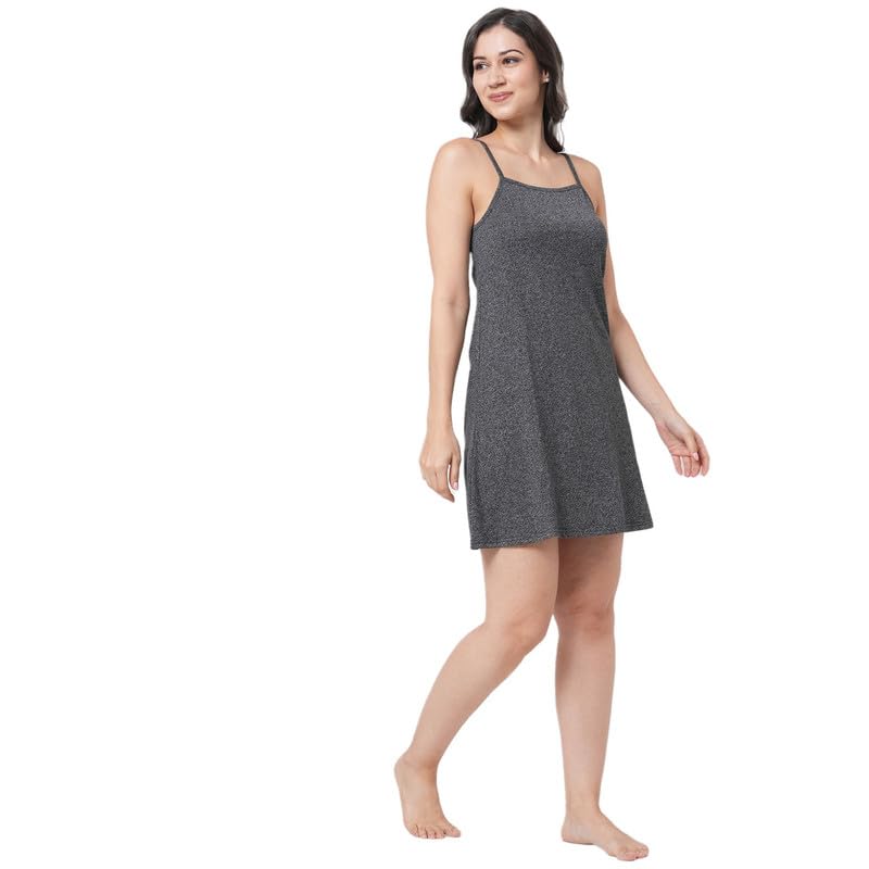 Image of Inner Sense Organic Cotton Nighty for Women Stylish I Above Knee Length Spaghetti with Scoop Neck Design I Adjustable Straps Camisole for Woman to Wear Solo or Layered