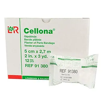 Cellona Plaster of Paris, Medical Plaster Cloth Gauze Bandage, Professional Cast Wrap with Smooth Finish & Extra-Fast Set Time for Casting, 2