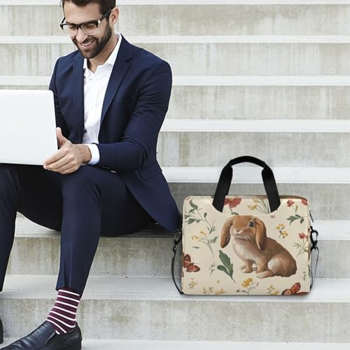 Maletín portátil para laptop 15.6" beige con correa y asas miniatura 3