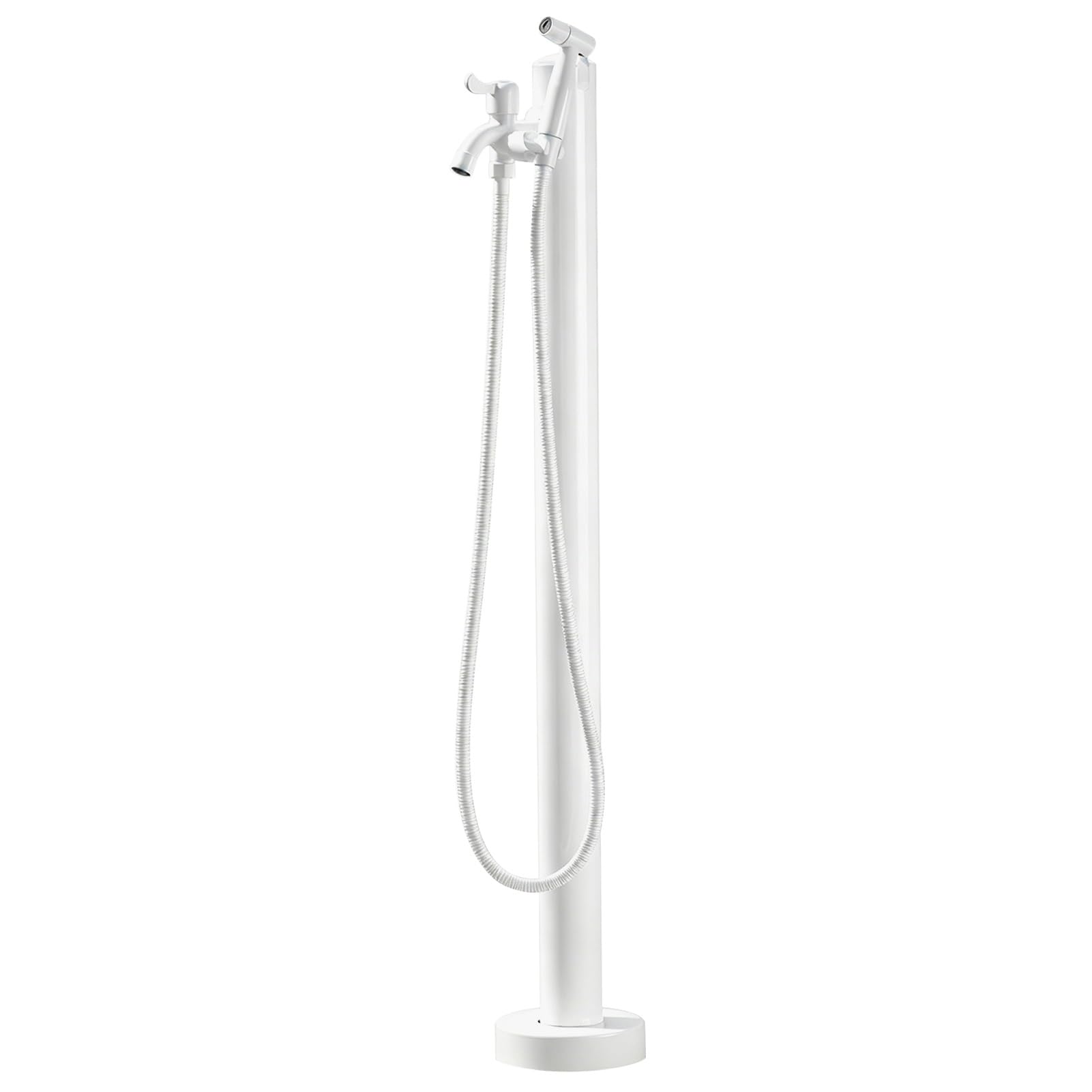 Lonmrrton C Freestanding Outdoor Water Olumn Faucet, 304 Stainless Steel Garden Water Spigot Stand With Dual Outlet Tap, Water Dispenser Hydrant For Patio Backyard Ar Wash Pet Bathing(,Height: 60Cm/23.6In)