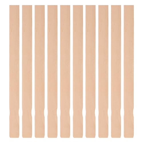 TOVINANNA Varillas para Mezclar Pintura de Abedul sin Terminar Palitos de Madera para Manualidades y Resina Epoxi Tamaño 355X27X34 MM Pack de 10 Agitadores para Proyectos Reutilizable