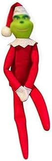 Christmas Elf Plush Doll - Red and Green-Elves Xmas Ornaments Decor, Fun Toys Gifts and Christmas Decorations, for Xmas Christmas Ornaments Tabletop Home Office Décor(Red)