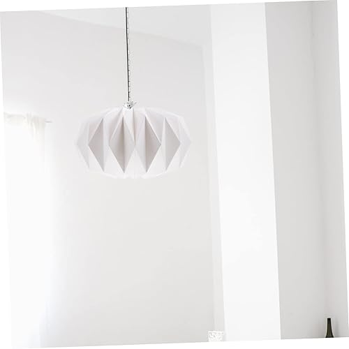 Miniatura 4 de Pantalla de linterna de origami blanca, pantalla blanca para decoración del hogar, pantallas para lámparas de pie, pantalla de lámpara de ratán,