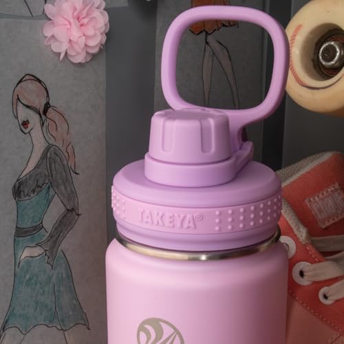 Image of Takeya Actives Stainless Steel Water Bottle, Insulated Spout Lid, Keeps Drinks Cold 24 Hrs, Leakproof, Durable, Dishwasher Safe, Ideal for Gym, Travel, Fits Most Cup Holders, 24 oz /Ombre Golden Hour
