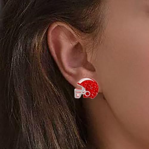 Acrylic Football Earrings for Women Cool Punk Red Football Earrings Lightweight Rugby Earrings Rugby Sports Stud Earrings Funny Sports Jewelry2