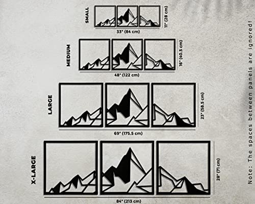 Mountain Wood Wall Art Decor, Geometric Mountains Wooden Wall Decoration, 3 Piece Modern Wood Wall Decor (Large) #TOP4