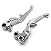 HTTMT MT241-021-CD Chrome Hand Levers Compatible with Harley Fxdl Dyna Low Rider Flhr Road King Ultra And Touring