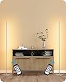 EDISHINE LED Corner Floor Lamp, Set of 2 Minimalist Dimmable Light with Remote, 57.5" Tall Slim Sleek Standing Lamp for Living Room, Bedroom, Office, 7 Color Temperature 2700-6000K (Silver)