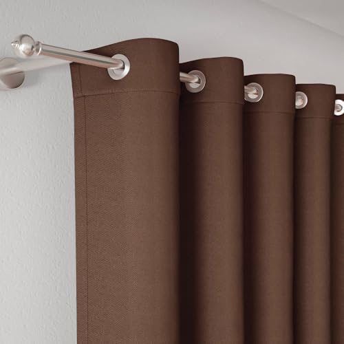 Image of Wakefit Solid Blackout Window Curtains 5 Feet | Set of 2 | Upto 98% Room Darkening Faux Silk Drapes | Thermal Insulated & Noise Reducing Curtains for Living Room & Home Dcor | Keoti Rust Brown