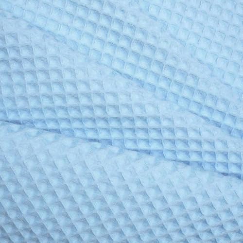 River Dream Sky Blue Fabric Shower Curtain Set, Cotton Blend, Waffle Weave, with Snap in Replacement Liner，54 x 80 inches by River Dream - Used condition - Image 2