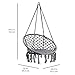 Best Choice Products Handwoven Cotton Macramé Hammock Hanging Chair Swing for Indoor & Outdoor Use w/Backrest, Fringe Tassels, 265 Pound Capacity - Gray