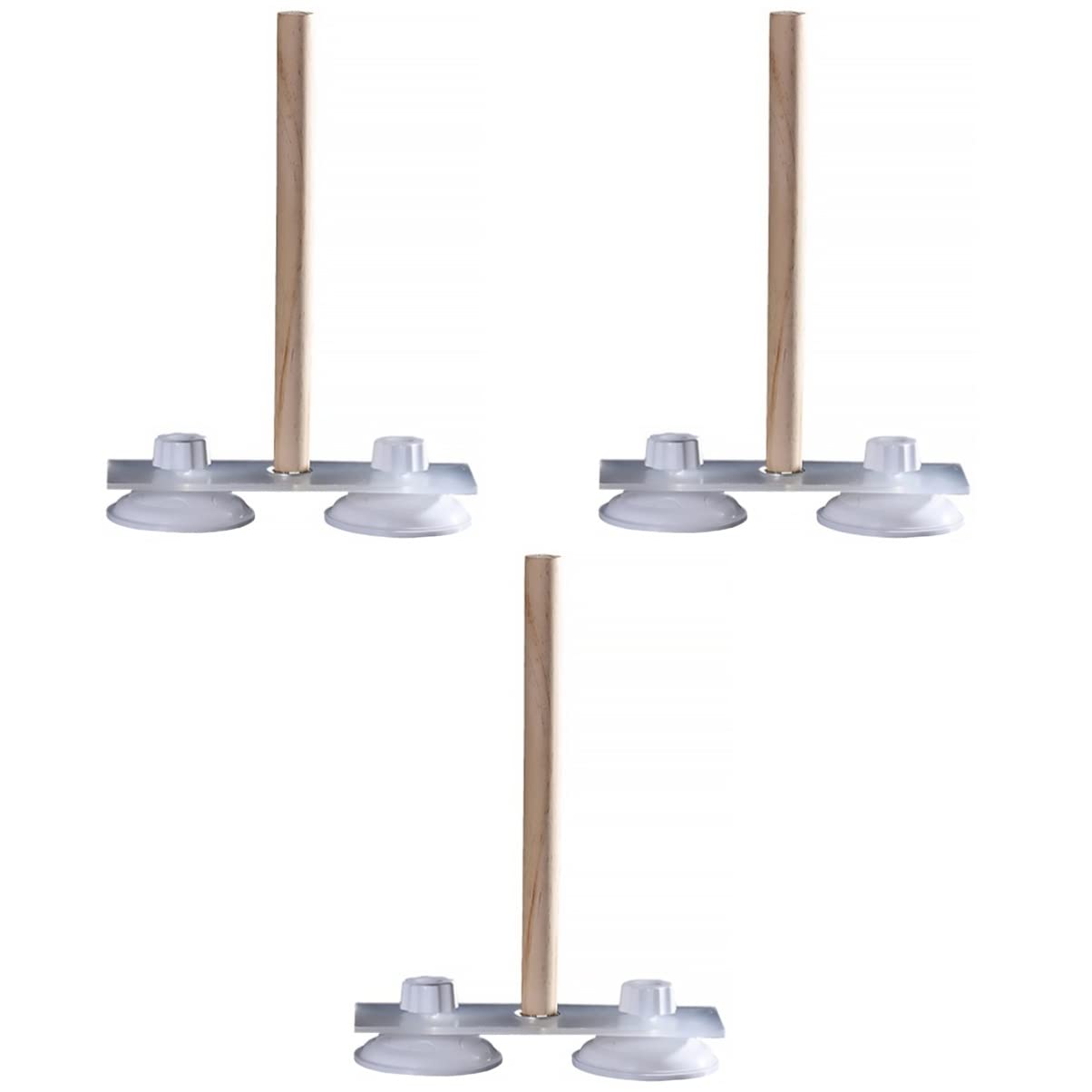 DOITOOL 3 Piezas Puesto de Loros Mascota Escalera pájaro Juguete Jaula para periquitos Juguetes Loro Soporte de Juguete Soporte de Ventosa Madera de Pimiento Estar de pie pájaro de Juguete