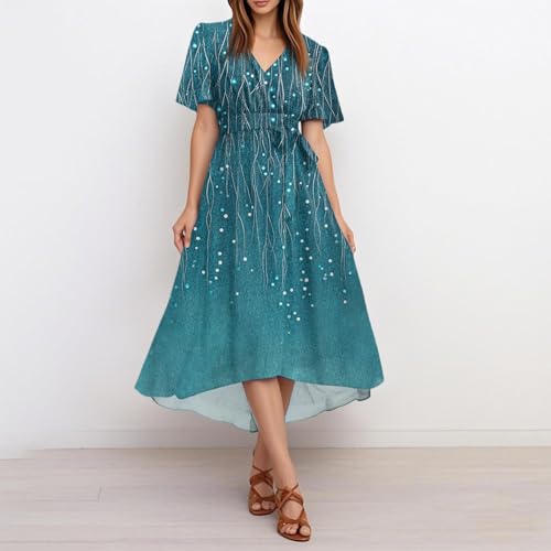 Spring Summer Chiffon Midi Dresses for Women 2025 Elegant Classy Wedding Guest Floral Formal Cocktail Prom Dress