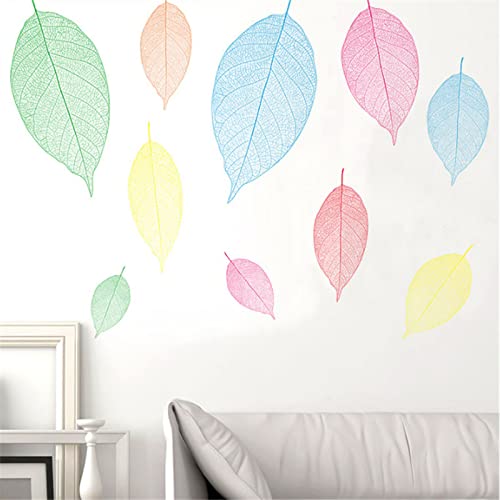Home Melody Wand-Tattoo selbstklebend bunte Blätter, Pflanzen Wand-Sticker Wohnzimmer, Schlafzimmer, Küche, Junge Mädchen Kinderzimmer, DIY Wand-Deko, Wand-Bild, Wand-Dekoration Wald, Baum-Blatt groß Cover