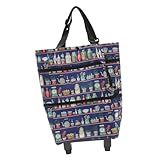 MUELODSIC Carro Compra Plegable con Ruedas Doble Bolsa de Espaciosa Carrito Mano Ruedas Suaves para Supermercado y Hogar